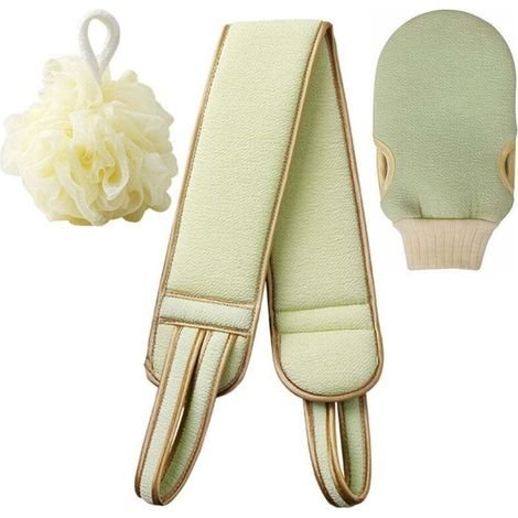 Serviettes de nettoyage du dos Serviettes Essentiels pour la maison Aides au bain et à la douche Kit de balle de traction du dos Essuyer