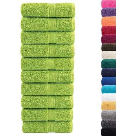 Serviettes de toilette Premium SOLUND 10 pièces Vert pomme 30 x 30 cm 600 g/m²