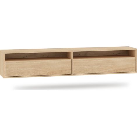 Meuble TV mural 2 portes 180 cm Nila Bois (1/5)