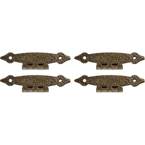 Antique iron H-shaped cabinet hinge, 8.9 cm, black finish (1/5)