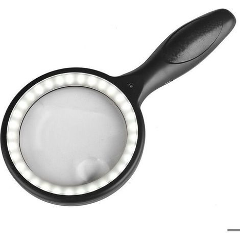 Loupe, Loupe Lecture 30X 60X La Loupe avec 33 lumières LED Loupe LED Loupe en Anglais - Méga Loupe De Lecture Une Loupe USB (1/4)