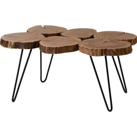 Tavolino da Salotto Acacia naturale Laccato 104x65x45 cm montato parzialmente LOUNGE COLLECTION 25 (1/3)