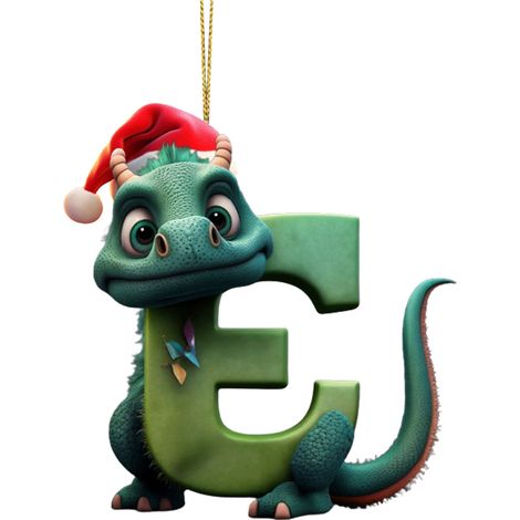 Pendentif Acrylique - Dinosaure Lettres 26 - Décoration Arbre De Noël Et Intérieur - Lot De 1 (1/5)