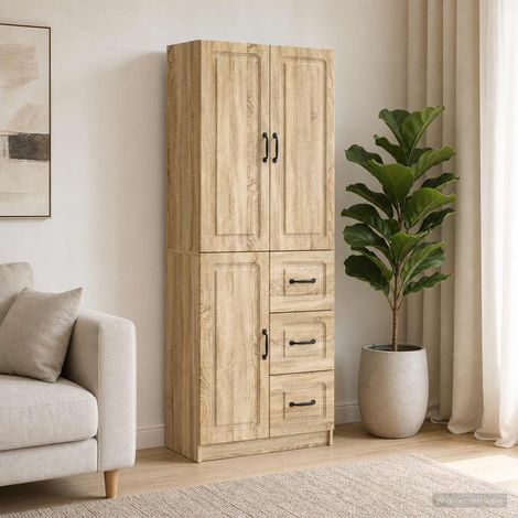 vidaXL Schrankset 2 pcs Sonoma-Eiche Holzwerkstoff (1/5)