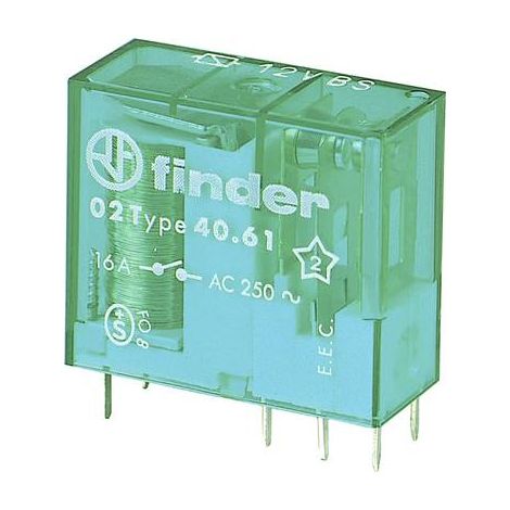 Finder 40.61.6.012.4000 Relais pour circuits imprimés 12 V/AC, 12 V/DC 16 A 1 inverseur (RT) 1 pc(s) Y527843 (1/2)