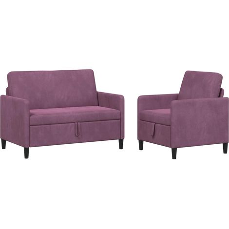Juego de Sofás con Almacenamiento 2 uds. Morado Poliéster vidaXL (1/5)