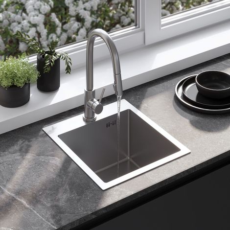 KITCHEN SINK REA LEO 40 BRUSH NICKEL