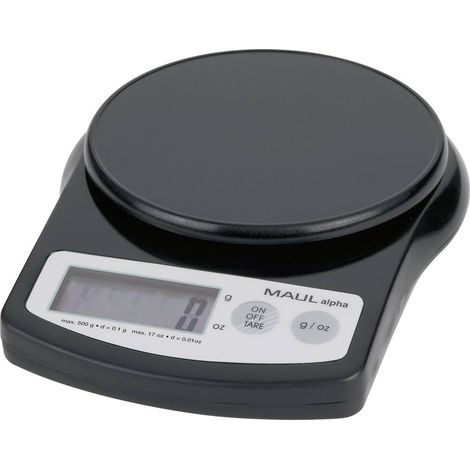Maul MAULalpha 500G Bilancia per lettere 16405 90 Portata max. 0.5 kg Risoluzione 0.1 g a batteria Nero (1/3)