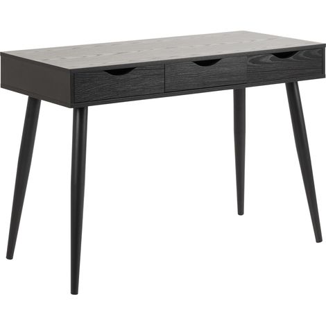 Nete Schreibtisch mit 3 Schubladen schwarz.