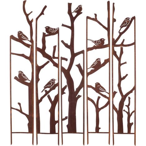 Treillis brise vue en 5 parties Oiseaux L : 137,5 x 1,5 x 170 cm (1/2)