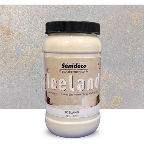 Peinture décorative effet givré – ICELAND Kit Sous-couche Blanche + Gel pour 12m² (1/5)