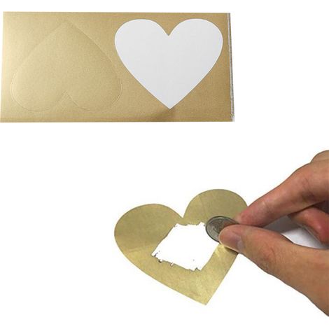 Autocollants à gratter cœur pour correspondance et scrapbooking (1/5)