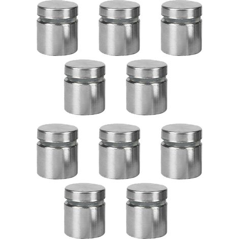 10 clous publicitaires acryliques 25x25mm, vis inox pour panneaux, fixations décoratives miroir et verre, lot de 10, exclusif Mexique, sans échantillon, sur commande uniquement. (1/5)