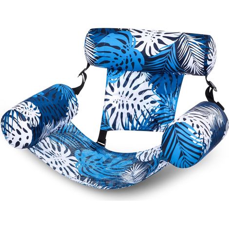 Bouée gonflable adulte - matelas gonflable - pliable - hamac flottant - bleu