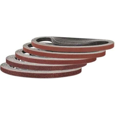 [NEVER USED] Pack of 25 abrasive belts 300 x 10 mm, grit 60/80/120/240/400 for belt sanders, ideal for wood and paint