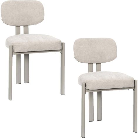 Lot de 2 chaises design en tissu et pieds en métal DUNE (1/5)