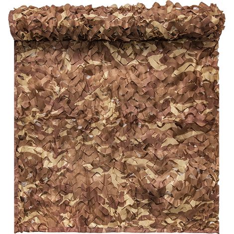 Malla de camuflaje, toldo, 2 x 2 m, apto para camuflaje, decoración de jardín (camuflaje desértico) (1/5)