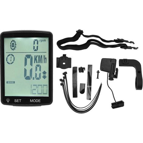 Fahrradcomputer mit 2,8-Zoll-LED-Bildschirm, leuchtender Multifunktions-Stoppuhr und Fahrradtacho, weiß