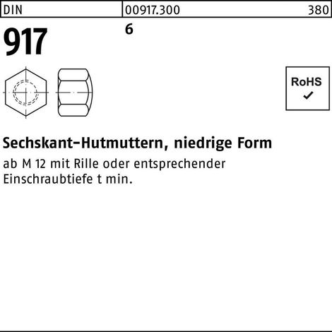 Sechskanthutmutter DIN 917 niedrige FormM36 6 1 Stück (1/2)