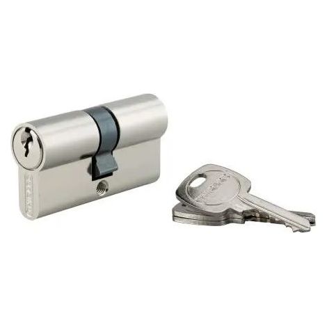 Cilindro PROFILO STD, ottone nichelato, 30x30 mm, 3 chiavi