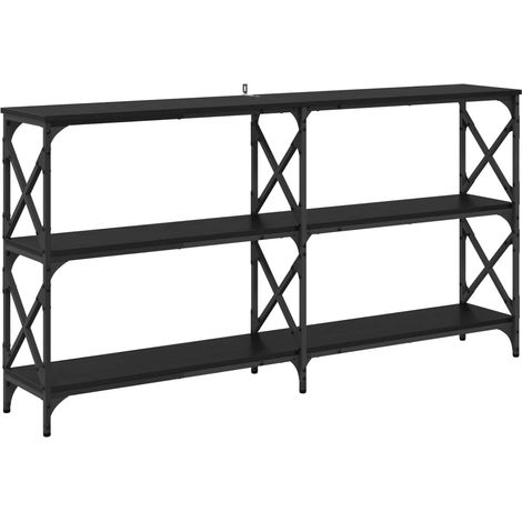 Maison Exclusive - Tavolo consolle Rovere Nero 156 x 28 x 80,5 cm