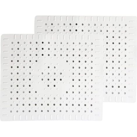 blanc Lot de 2 tapis de protection pour évier de cuisine en caoutchouc antidérapant durable, facile à nettoyer et à couper soi-même. (1/5)