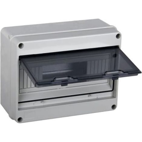 Coffret électrique étanche IP65 1 rangée 12 modules – Résine ABS pour extérieur – Porte transparente et couvercle verrouillable (1/5)