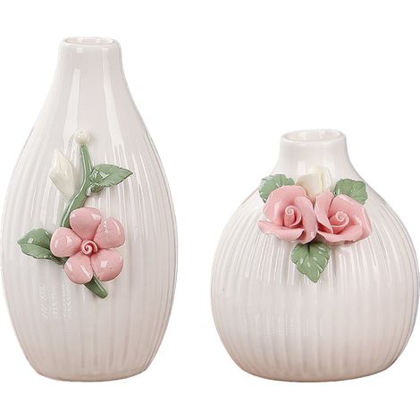 Vase – Set aus 2 handgefertigten Keramikvasen für Zuhause, Büro oder als Tischdekoration
