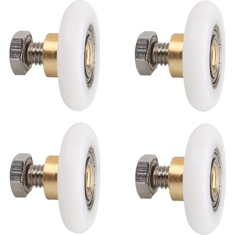 4 Stück Schiebetürrolle, Duschrollen, Schiebetürrollenrolle, Duschtürrolle, mit M6-Schrauben, für Duschtür-Tür-Ersatzrad (20 mm)