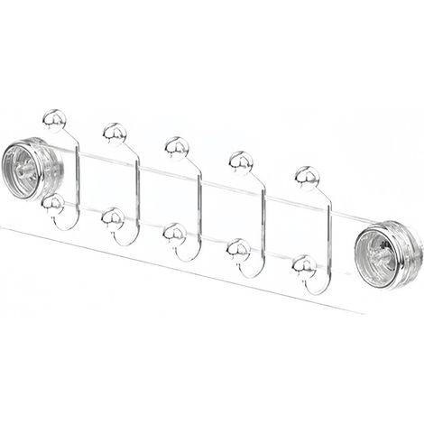Porte-manteau mural en ABS, double cintre réglable, crochets à ventouses robustes, pour chambre, salle de bain, cuisine, transparent argenté, 5 crochets (1/5)