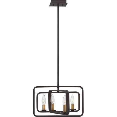 Elstead Quentin - 4 Licht Decke Anhänger Kronleuchter Bronze, E14 (1/2)