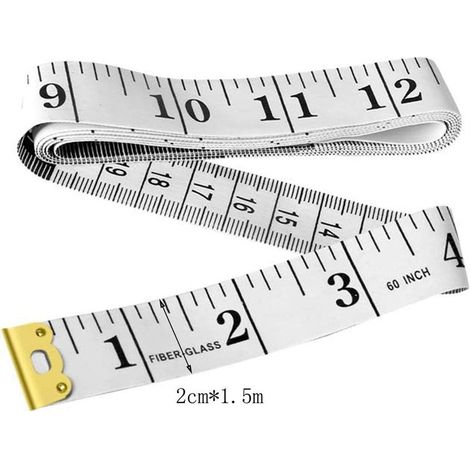1 mètre ruban double face pour couture,tour de poitrine/tour de taille,150 cm,texte noir sur fond blanc (1/4)