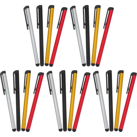 Stylet pour Écran de Téléphone en Alliage D'aluminium Léger, Lot de 20 Pièces, Protège L'écran des Empreintes, Compatible Tablettes et Téléphones Tactiles (1/5)