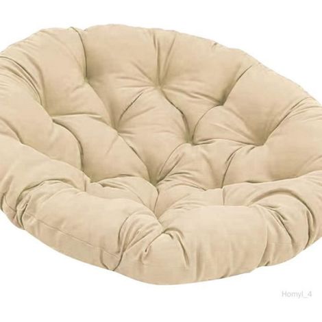 Coussin de siège rond rembourré 50 x 50 cm – forme œuf, kaki et blanc, intérieur, style élégant (1/4)