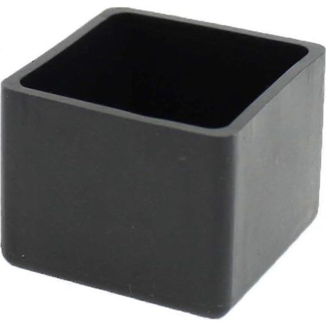 4 embouts carrés en caoutchouc pour pieds de chaises, tables et meubles (40 mm, noir)