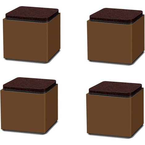 Lot de 4 contremarches de Levage en Acier au Carbone de 5,1 cm, contremarches Auto-adhésives de 6,3 cm pour Meubles résistants, pour Supporter 453 kg Marron (1/4)
