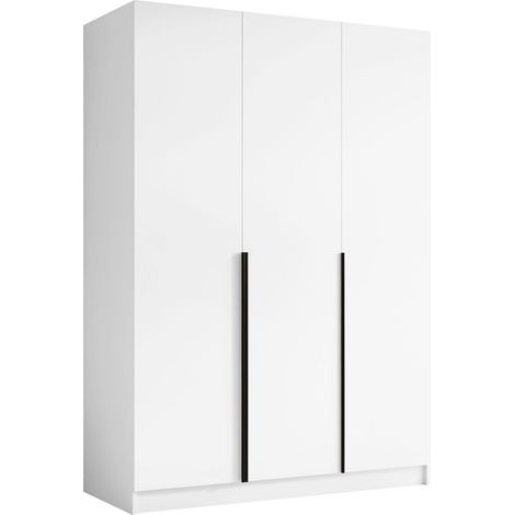 Armoire Closico Decoron I, Blanc + Noir, 215x150x58cm, Portes d'armoire: Avec des charnières, Nombre d'étagères: 0