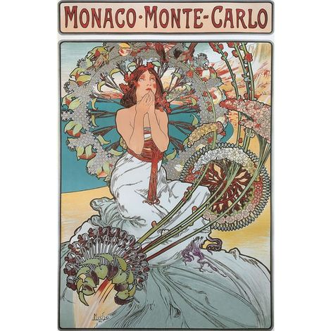 Reproduction d'affiche ancienne Monaco 50 x 70 cm
