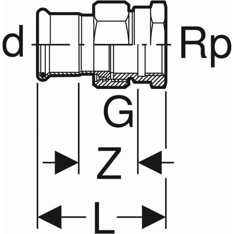 Geberit Mapress Acier C Raccord fileté avec filetage intérieur, DN 40, dø 42 mm, 25308 (1/2)