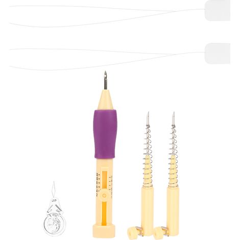Stylet de feutrage à l'aiguille avec 2 aiguilles à ressort, outil pour laine cardée (1/5)