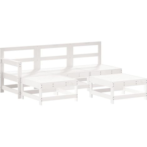 Maison Exclusive - Set Salotto da Giardino 5 pz Bianco in Legno Massello di Pino (1/5)