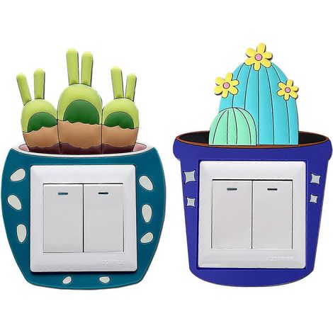 Lot de 2 autocollants muraux interrupteur électrique pour chambre de garçon et de fille, avec des motifs lapin et boule Dragon King. (1/4)
