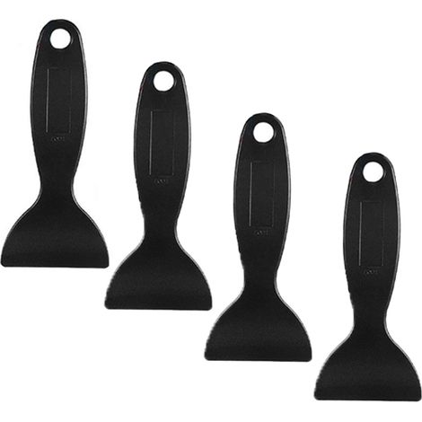 Spatule en plastique 4 pièces, petits outils, petite pelle, outil de grattoir-noir (1/4)