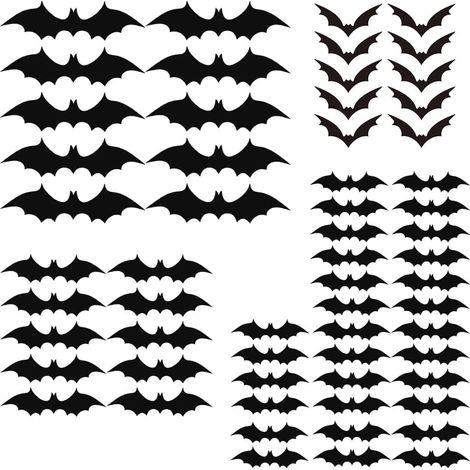 60 Pièces Halloween 3D Chauves-Souris Autocollants,Chauve-Souris Effrayant Autocollant de Fenêtre,pour Mur Fenêtre Porte Fournitures(4 tailles) (1/5)