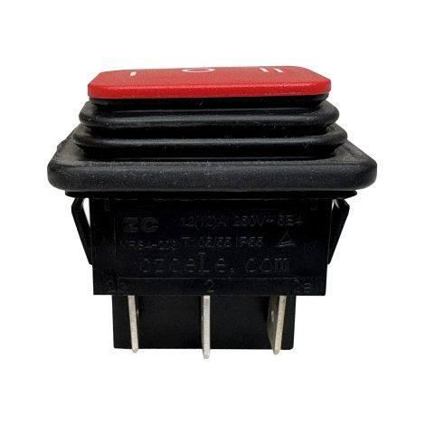 ZC KRS4-203 3-Positionen-Wippschalter 250V 16A 6Pin Kippschalter Schalter rot für Akku Gartenpumpe uvm. (1/5)
