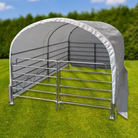 Dema – Abri de prairie mobile 2 x 3 m – Bâche PE 300 g/m² – Montage simple avec fixations au sol – Pour chevaux et bovins