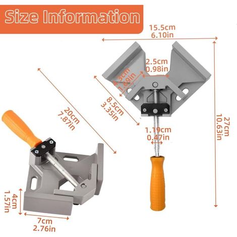 [NEVER USED] Pcs 90 Degree Angle Clamp with Adjustable Swivel Jaw, Aluminum Alloy Straight Door Clamp Tools, Manual Welding Joint Device for Carpenters, Woodworking Tools