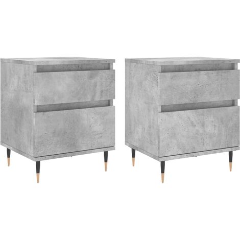 Maison Exclusive - Nachttische 2 Stk. Betongrau 40x35x50 cm Holzw