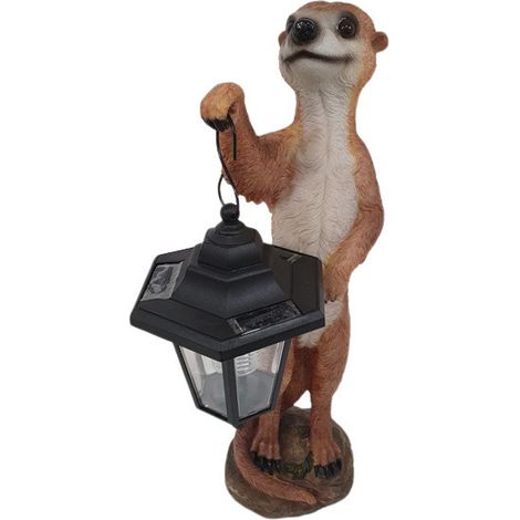 Dekofigur Erdmännchen mit Laterne 40 x 12 x 15 cm Gartenfiguren