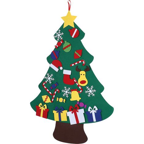 Ej.Life DIY Filz Weihnachtsbaum Set Xmas Dekorationen Wandbehang Ornamente für Kinder Geschenke (Typ C) (1/5)